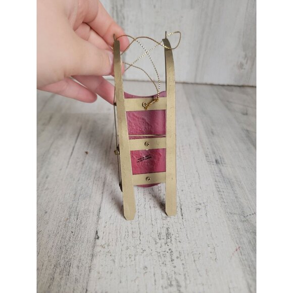 Kurt Adler mini moose sled sledding ornament Xmas - Picture 5 of 5